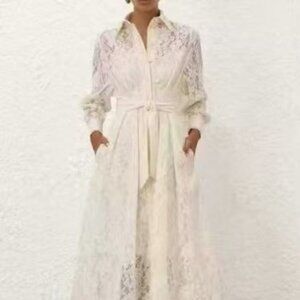 ZIMMERMAN Pleated linen and blend dress